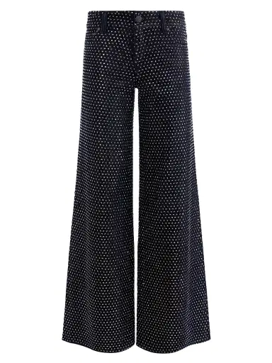 Alice + Olivia Women's Amazing Embellished Mid-Rise Baggy Jeans | Thumbnail 1 Alice + Olivia Women's Amazing Embellished Mid-Rise Baggy Jeans | Thumbnail 1