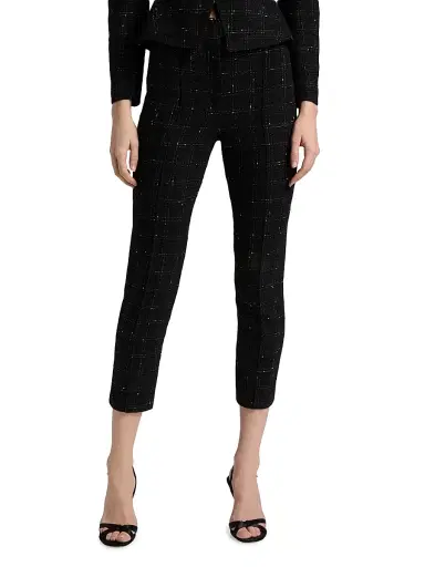 Generation Love Women's Tula Windowpane Tweed Crop Pants - Black White | Thumbnail 3 Generation Love Women's Tula Windowpane Tweed Crop Pants - Black White | Thumbnail 3