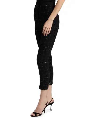 Generation Love Women's Tula Windowpane Tweed Crop Pants - Black White | Thumbnail 4 Generation Love Women's Tula Windowpane Tweed Crop Pants - Black White | Thumbnail 4