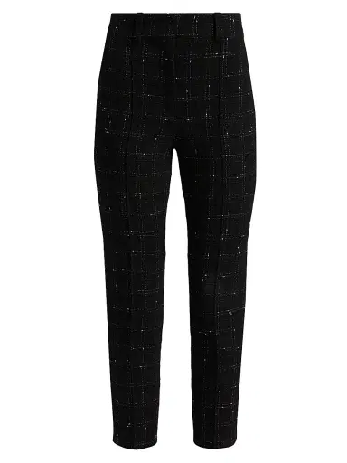 Generation Love Women's Tula Windowpane Tweed Crop Pants - Black White | Thumbnail 1 Generation Love Women's Tula Windowpane Tweed Crop Pants - Black White | Thumbnail 1