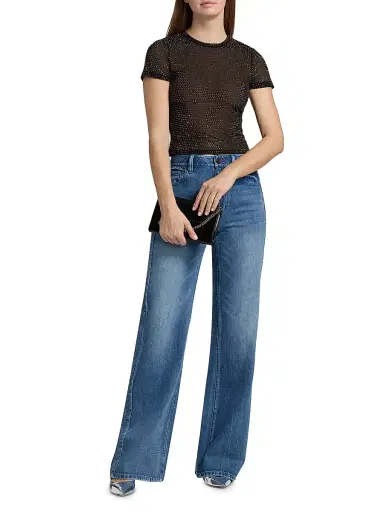 ALICE + OLIVIA Women's Tess Crystal-Embellished T-Shirt - Black Hematite | Thumbnail 2 ALICE + OLIVIA Women's Tess Crystal-Embellished T-Shirt - Black Hematite | Thumbnail 2