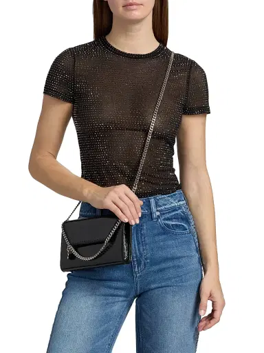 ALICE + OLIVIA Women's Tess Crystal-Embellished T-Shirt - Black Hematite | Thumbnail 3 ALICE + OLIVIA Women's Tess Crystal-Embellished T-Shirt - Black Hematite | Thumbnail 3