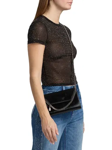 ALICE + OLIVIA Women's Tess Crystal-Embellished T-Shirt - Black Hematite | Thumbnail 4 ALICE + OLIVIA Women's Tess Crystal-Embellished T-Shirt - Black Hematite | Thumbnail 4