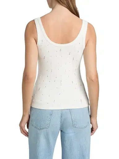 Generation Love Women's Evita Embellished Jersey Tank - White | Thumbnail 5 Generation Love Women's Evita Embellished Jersey Tank - White | Thumbnail 5