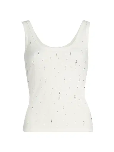 Generation Love Women's Evita Embellished Jersey Tank - White | Thumbnail 1 Generation Love Women's Evita Embellished Jersey Tank - White | Thumbnail 1