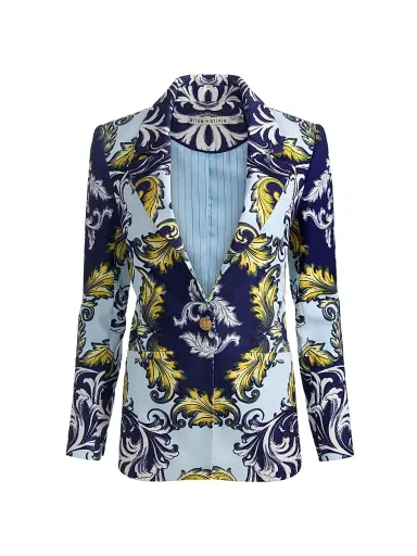 ALICE + OLIVIA Women's Hope Printed Fitted Blazer - Antique Scroll | Thumbnail 1 ALICE + OLIVIA Women's Hope Printed Fitted Blazer - Antique Scroll | Thumbnail 1