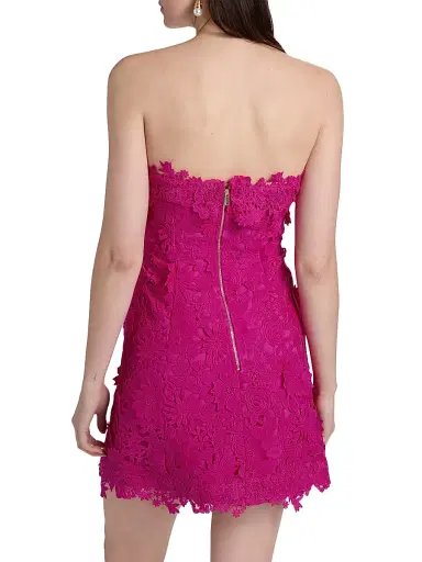 Generation Love Women's Lydia 3D Guipure Lace A-Line Minidress - Hibiscus | Thumbnail 5 Generation Love Women's Lydia 3D Guipure Lace A-Line Minidress - Hibiscus | Thumbnail 5