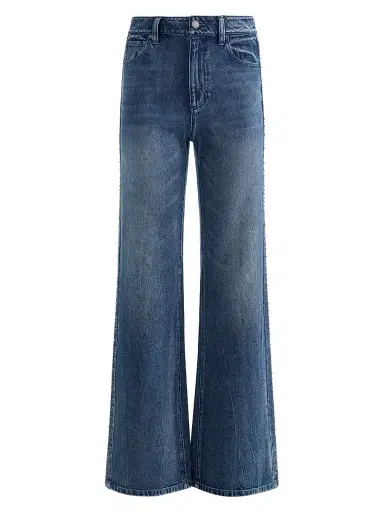 ALICE + OLIVIA Women's Chic Crystal-Embellished High-Rise Wide-Leg Jeans - Brooklyn Blue Hematite | Thumbnail 1 ALICE + OLIVIA Women's Chic Crystal-Embellished High-Rise Wide-Leg Jeans - Brooklyn Blue Hematite | Thumbnail 1