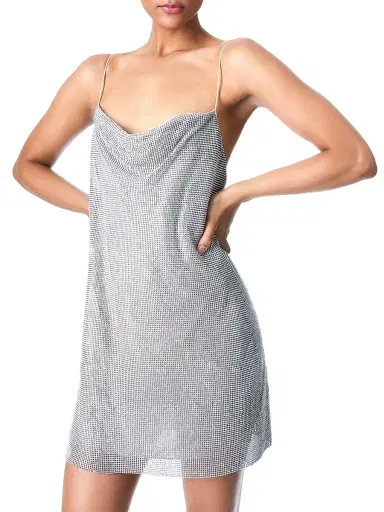 Alice + Olivia Women's Harmony Rhinestoned Slip Minidress | Thumbnail 3 Alice + Olivia Women's Harmony Rhinestoned Slip Minidress | Thumbnail 3