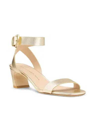 Stuart Weitzman Women's Sai 50MM Leather Sandals - Light Gold | Thumbnail 2 Stuart Weitzman Women's Sai 50MM Leather Sandals - Light Gold | Thumbnail 2