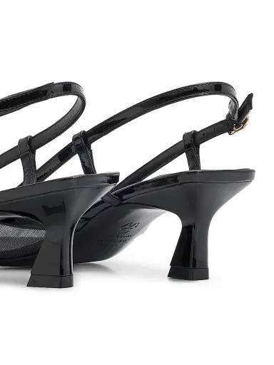 Stuart Weitzman Women's Vinnie 50MM Mesh Kitten-Heel Slingback Pumps - Black | Thumbnail 3 Stuart Weitzman Women's Vinnie 50MM Mesh Kitten-Heel Slingback Pumps - Black | Thumbnail 3