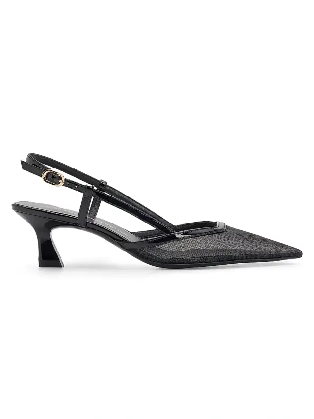 Women's Vinnie 50MM Mesh Kitten-Heel Slingback Pumps - Black Women's Vinnie 50MM Mesh Kitten-Heel Slingback Pumps - Black