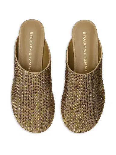 Stuart Weitzman Women's Talia Shine Mules - Golden Olive | Thumbnail 5 Stuart Weitzman Women's Talia Shine Mules - Golden Olive | Thumbnail 5
