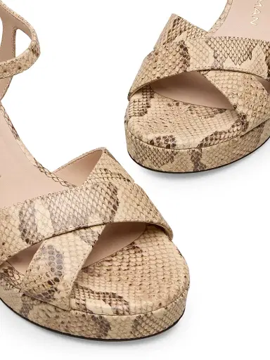 Stuart Weitzman Women's Dayna 80MM Snake-Print Leather Platform Sandals | Thumbnail 4 Stuart Weitzman Women's Dayna 80MM Snake-Print Leather Platform Sandals | Thumbnail 4