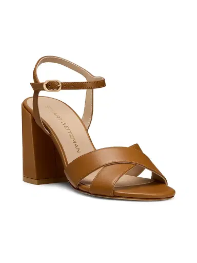 Stuart Weitzman Women's Alyssa 85MM Leather Block Sandals - Boho Tan | Thumbnail 2 Stuart Weitzman Women's Alyssa 85MM Leather Block Sandals - Boho Tan | Thumbnail 2