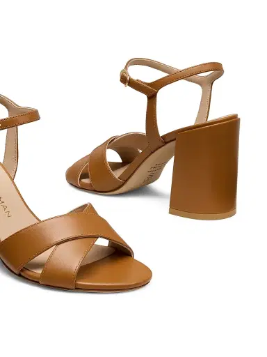 Stuart Weitzman Women's Alyssa 85MM Leather Block Sandals - Boho Tan | Thumbnail 4 Stuart Weitzman Women's Alyssa 85MM Leather Block Sandals - Boho Tan | Thumbnail 4