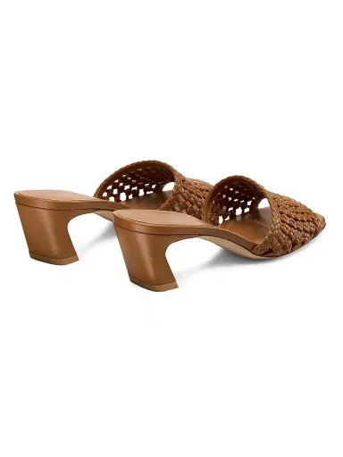 Stuart Weitzman Women's Marina 50MM Woven-Leather Block-Heel Sandals - Boho Tan - Size 9 | Thumbnail 3 Stuart Weitzman Women's Marina 50MM Woven-Leather Block-Heel Sandals - Boho Tan - Size 9 | Thumbnail 3