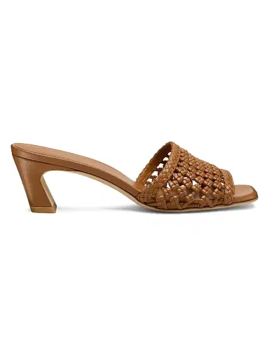 Stuart Weitzman Women's Marina 50MM Woven-Leather Block-Heel Sandals - Boho Tan - Size 9 | Thumbnail 1 Stuart Weitzman Women's Marina 50MM Woven-Leather Block-Heel Sandals - Boho Tan - Size 9 | Thumbnail 1