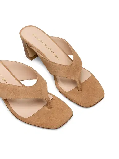 Stuart Weitzman Women's Stassi 50MM Thong Sandals - New Camel | Thumbnail 4 Stuart Weitzman Women's Stassi 50MM Thong Sandals - New Camel | Thumbnail 4
