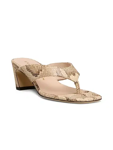 Stuart Weitzman Women's Stassi 50MM Snake Print Slip-On Sandals - Adobe | Thumbnail 2 Stuart Weitzman Women's Stassi 50MM Snake Print Slip-On Sandals - Adobe | Thumbnail 2