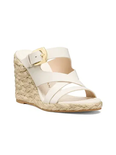 Stuart Weitzman Women's Sai 105MM Leather Espadrille Wedge Sandals - Cream | Thumbnail 2 Stuart Weitzman Women's Sai 105MM Leather Espadrille Wedge Sandals - Cream | Thumbnail 2