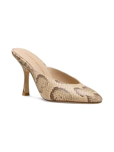 Stuart Weitzman Women's Madison 5MM Snake-Print Leather Mules - Adobe | Thumbnail 2 Stuart Weitzman Women's Madison 5MM Snake-Print Leather Mules - Adobe | Thumbnail 2