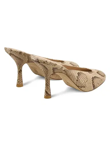 Stuart Weitzman Women's Madison 5MM Snake-Print Leather Mules - Adobe | Thumbnail 3 Stuart Weitzman Women's Madison 5MM Snake-Print Leather Mules - Adobe | Thumbnail 3
