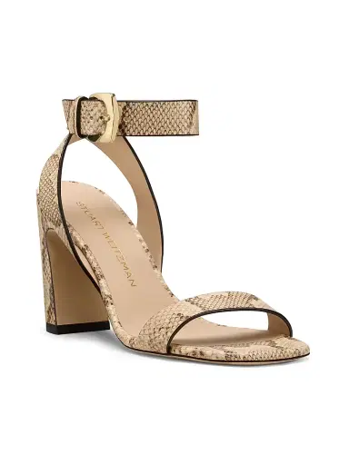 Stuart Weitzman Women's Sai 85MM Snakeskin-Embossed Leather Sandals - Adobe | Thumbnail 2 Stuart Weitzman Women's Sai 85MM Snakeskin-Embossed Leather Sandals - Adobe | Thumbnail 2
