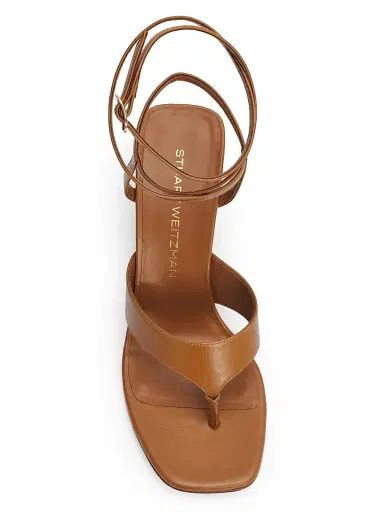 Stuart Weitzman Women's Vinnie 85MM Ankle Wrap Thong Sandals - Boho Tan | Thumbnail 4 Stuart Weitzman Women's Vinnie 85MM Ankle Wrap Thong Sandals - Boho Tan | Thumbnail 4
