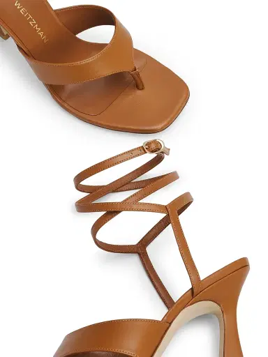 Stuart Weitzman Women's Vinnie 85MM Ankle Wrap Thong Sandals - Boho Tan | Thumbnail 5 Stuart Weitzman Women's Vinnie 85MM Ankle Wrap Thong Sandals - Boho Tan | Thumbnail 5