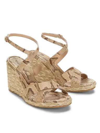 Stuart Weitzman Women's Alyssa Snake-Embossed Leather Wedge Sandals | Thumbnail 2 Stuart Weitzman Women's Alyssa Snake-Embossed Leather Wedge Sandals | Thumbnail 2