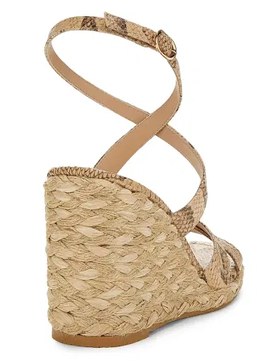 Stuart Weitzman Women's Alyssa Snake-Embossed Leather Wedge Sandals | Thumbnail 3 Stuart Weitzman Women's Alyssa Snake-Embossed Leather Wedge Sandals | Thumbnail 3