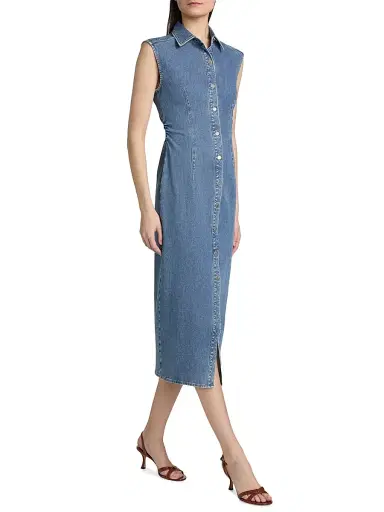 rag & bone Women's Airflex Leah Denim Midi-Dress - Fennie | Thumbnail 2 rag & bone Women's Airflex Leah Denim Midi-Dress - Fennie | Thumbnail 2