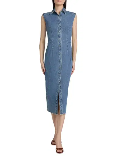 rag & bone Women's Airflex Leah Denim Midi-Dress - Fennie | Thumbnail 3 rag & bone Women's Airflex Leah Denim Midi-Dress - Fennie | Thumbnail 3