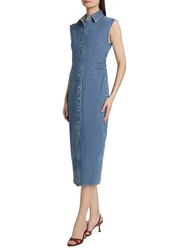 rag & bone Women's Airflex Leah Denim Midi-Dress - Fennie | Thumbnail 4 rag & bone Women's Airflex Leah Denim Midi-Dress - Fennie | Thumbnail 4