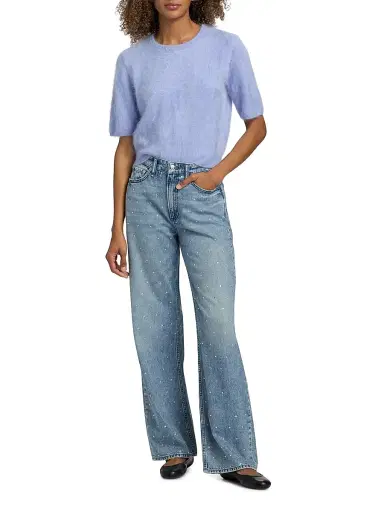 rag & bone Women's Logan Rhinestone Featherweight Wide-Leg Jeans - Margo Jewel | Thumbnail 2 rag & bone Women's Logan Rhinestone Featherweight Wide-Leg Jeans - Margo Jewel | Thumbnail 2