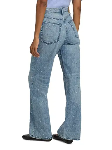 rag & bone Women's Logan Rhinestone Featherweight Wide-Leg Jeans - Margo Jewel | Thumbnail 5 rag & bone Women's Logan Rhinestone Featherweight Wide-Leg Jeans - Margo Jewel | Thumbnail 5
