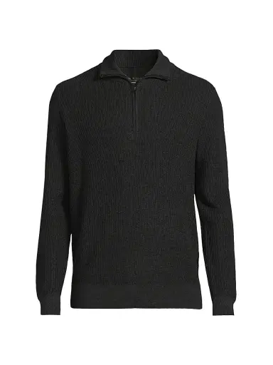 rag & bone Men's Joel Wool-Blend Half-Zip Sweater - Charcoal | Thumbnail 1 rag & bone Men's Joel Wool-Blend Half-Zip Sweater - Charcoal | Thumbnail 1