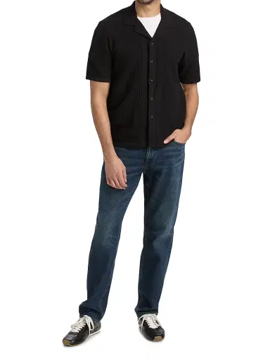 rag & bone Men's Zuma Ottoman Cotton-Blend Camp Shirt - Black | Thumbnail 2 rag & bone Men's Zuma Ottoman Cotton-Blend Camp Shirt - Black | Thumbnail 2