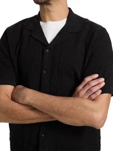 rag & bone Men's Zuma Ottoman Cotton-Blend Camp Shirt - Black | Thumbnail 6 rag & bone Men's Zuma Ottoman Cotton-Blend Camp Shirt - Black | Thumbnail 6