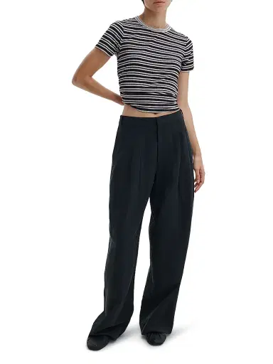 rag & bone Women's Luca Stripe Contrast T-Shirt - Black Multi | Thumbnail 2 rag & bone Women's Luca Stripe Contrast T-Shirt - Black Multi | Thumbnail 2