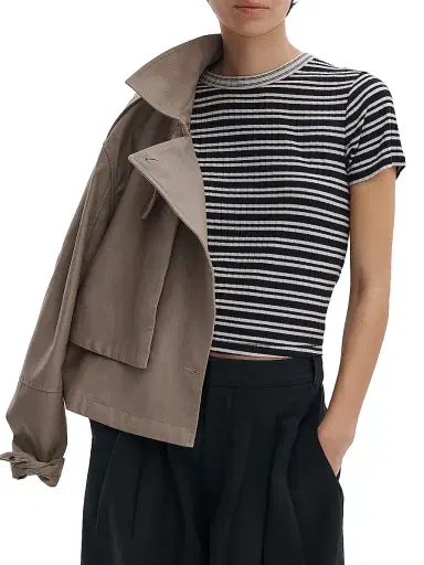 rag & bone Women's Luca Stripe Contrast T-Shirt - Black Multi | Thumbnail 5 rag & bone Women's Luca Stripe Contrast T-Shirt - Black Multi | Thumbnail 5