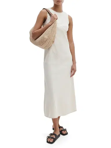 rag & bone Women's Lisbon Ultra-Featherweight Midi-Dress - Ecru | Thumbnail 2 rag & bone Women's Lisbon Ultra-Featherweight Midi-Dress - Ecru | Thumbnail 2