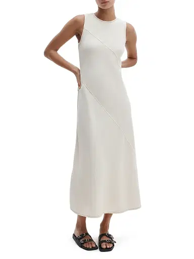 rag & bone Women's Lisbon Ultra-Featherweight Midi-Dress - Ecru | Thumbnail 3 rag & bone Women's Lisbon Ultra-Featherweight Midi-Dress - Ecru | Thumbnail 3