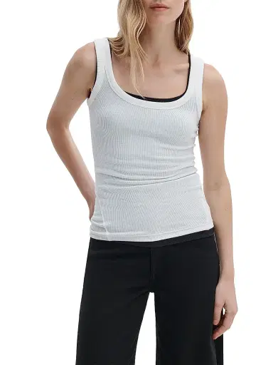 rag & bone Women's The Essential Rib-Knit Tank - White | Thumbnail 3 rag & bone Women's The Essential Rib-Knit Tank - White | Thumbnail 3
