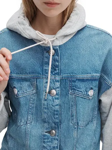 rag & bone Women's rb Miramar Terry Combo Hooded Trucker Jacket - Sport Combo | Thumbnail 5 rag & bone Women's rb Miramar Terry Combo Hooded Trucker Jacket - Sport Combo | Thumbnail 5