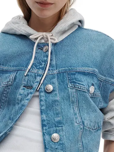 rag & bone Women's rb Miramar Terry Combo Hooded Trucker Jacket - Sport Combo | Thumbnail 6 rag & bone Women's rb Miramar Terry Combo Hooded Trucker Jacket - Sport Combo | Thumbnail 6