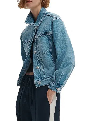 rag & bone Women's Marie Denim Trucker Jacket - Everglade | Thumbnail 3 rag & bone Women's Marie Denim Trucker Jacket - Everglade | Thumbnail 3