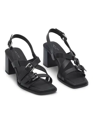 rag & bone Women's Harlow 65MM Buckle-Detail Leather Block-Heel Sandals - Black | Thumbnail 2 rag & bone Women's Harlow 65MM Buckle-Detail Leather Block-Heel Sandals - Black | Thumbnail 2