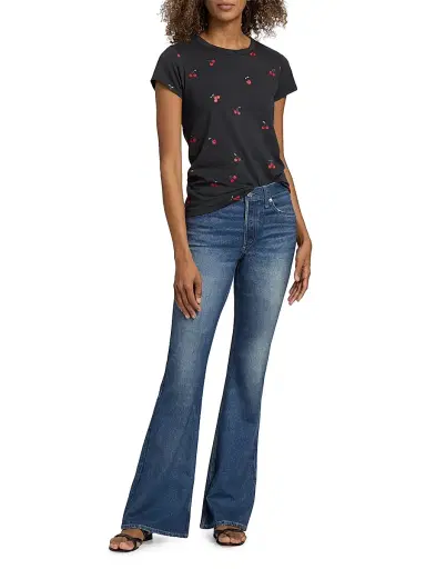 rag & bone Women's All Over Cherry T-Shirt - Black Multi | Thumbnail 2 rag & bone Women's All Over Cherry T-Shirt - Black Multi | Thumbnail 2